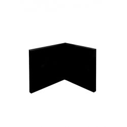 Toile d'angle Concave  - VIS A VIS CARRE Coton/ Polyester noir Grain moyen